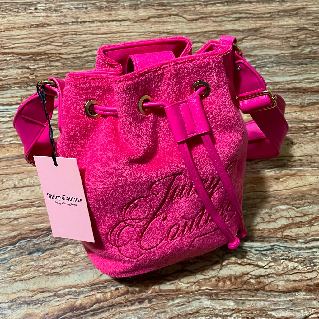 Juicy Couture Pink Flash Juicy Bucket Bag Pink Terry Cloth